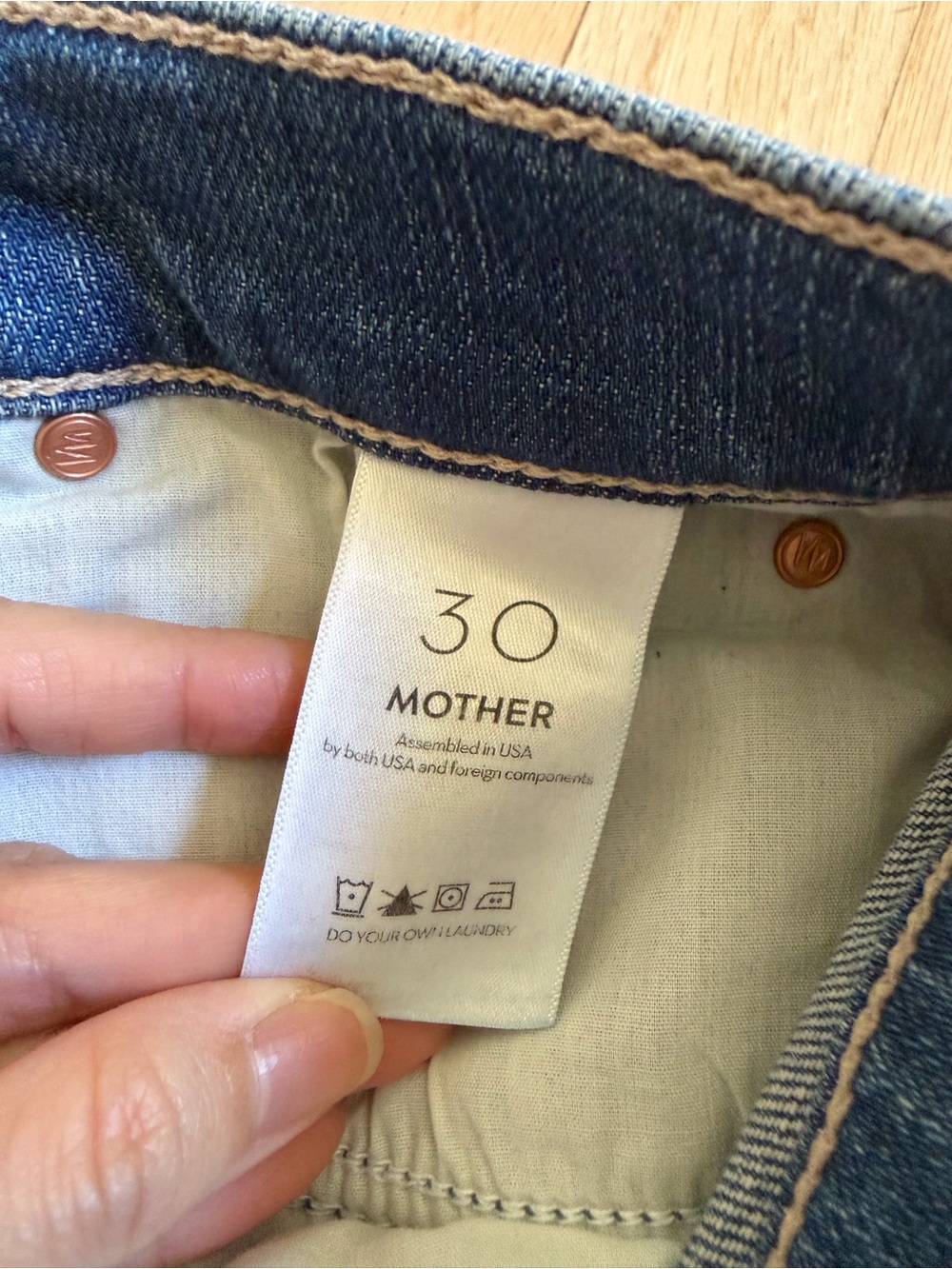 Mother Pixie Dazzler Ankle Fray Jeans Beginner’s Luck Blue Size 30 Minimalist - Picture 9 of 14
